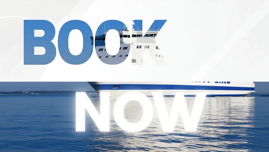 plakat z tekstem Book-now